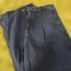 タック入り ワイドデニムパンツ インディゴのサムネイル