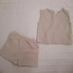ベージュ ショートパンツ タンクトップ セット 100