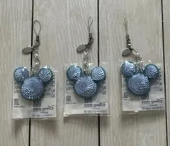 新品未使用 ミッキー キーホルダー 3個セット スパンコール ディズニー