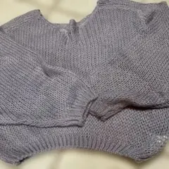 薄紫 長袖 ニットセーター Fサイズ　グレイル
