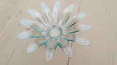 【スペイン製】リサイクルガラス 花型コンポート 大鉢 サンフラワー プレート