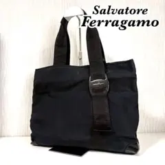 Salvatore Ferragamo ヴァラ　キャンバス　トートバッグ　A4