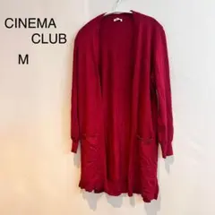 M638 シネマクラブ CINEMA CLUB 赤 カーディガン M ロング丈