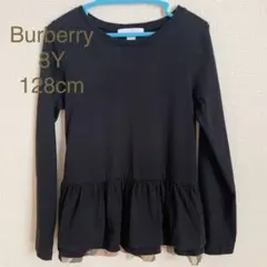 Burberry 8Y 128cm 黒×バーバリーチェック 長袖Tシャツ