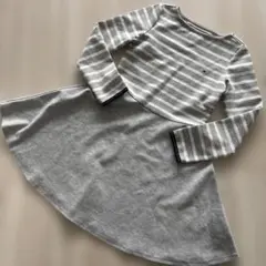 Tommy Hilfiger 長袖ワンピース グレー　カットソー　ボーダー