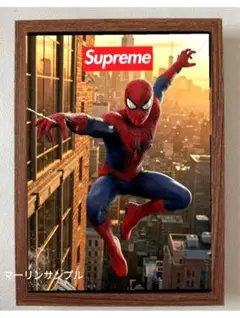Supreme スパイダーマン　ポスターフレーム付き壁掛け　パロディアート