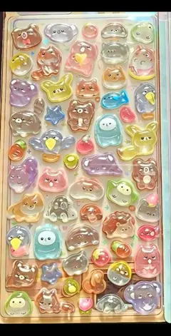 ネコ　ハムスター　ハシビロコウ　ハリネズミ　動物　ボンボンドロップシール