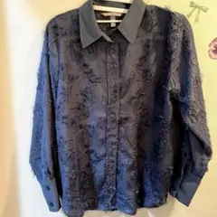 H&M フリル付き長袖シャツ S
