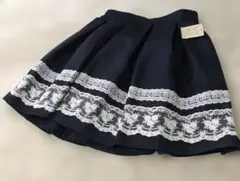 新品タグ付♡Secret Honey レースアップフレアスカート　ネイビー　M