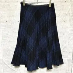 組曲　オンワード樫山　プリーツスカート 膝丈スカート　チェック柄　フォーマル