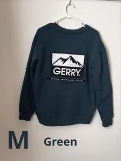 GERRY グリーン トレーナー　裏起毛　M バクプリ