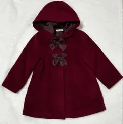 コート　100 キッズ　女の子　子供　えんじ色　アウター　冬