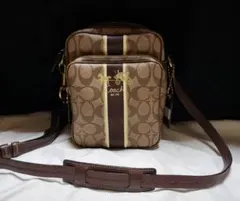 ◆COACH◆【極美品】ショルダーバッグ　ヘリテージストライプ　PVCレザー