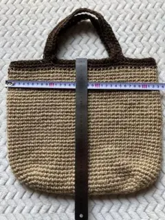 手編みトートバッグ ベージュブラウン