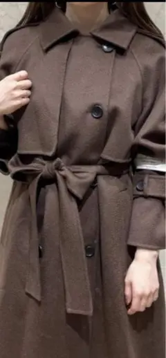 新品未使用　SNIDEL ウロコカシミアスタンドカラーコート ブラウン SNIDEL - 僅少 新品 SNIDEL ウロコカシミアスタンドカラーコート