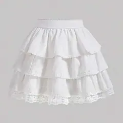 白ミニスカート　レース