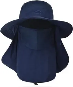 青　サファリハット つば広 帽子 メンズ 超軽量 吸湿速乾 メッシュ UVカット