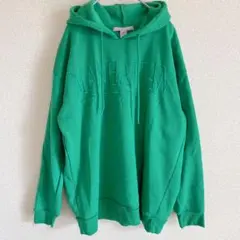 お得⭐️ グリーン フード付き パーカー トレーナー トップス 裏起毛 冬