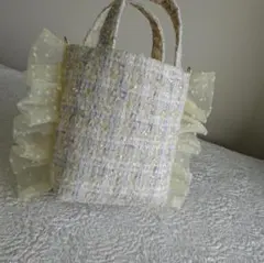 mieya mieya】FRILL PILLOW TOTE ストライプ - メルカリ