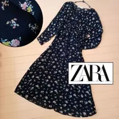 【即発送】ZARA ザラ ワンピース 小花柄 リバティ М相当　黒