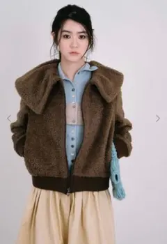 美品 SNIDEL スナイデル 西川アップサイクルショートダウン ブラウン 