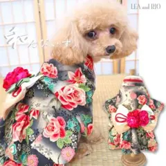 和んぴぃす ワンピ パピー 小型犬 犬 猫 ペット 服 犬服 猫服 着物P733