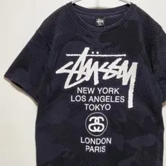 【STUSSY】ステューシー　ワールドツアー　プリント　Tシャツ　サイズS