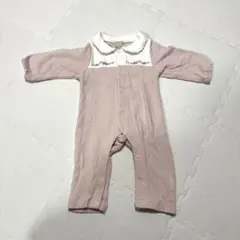 プティマイン　長袖　カバーオール　ロンパース　70㎝　女の子　薄ピンク　秋冬