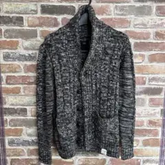 AZUL ニットカーディガン ブラック/グレー　メンズ