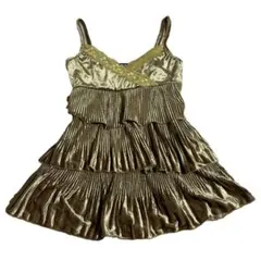 ꒰ঌ໒꒱フェアリーグランジ　ベロア段フリルキャミソール　y2k