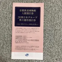 【匿名配送】JR西日本　株主優待冊子　京都鉄道博物館 入館割引券　グループ割引券
