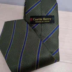 シルク100%イタリア製グリーンネクタイ　美品