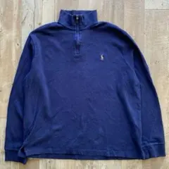 90s ポロ ラルフローレン メンズ ハーフジップ スウェット トレーナー 古着
