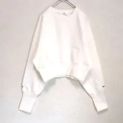 VACANCY　ロゴ刺繍 ショート丈トレーナー　スウェット ホワイト　長袖　Fのサムネイル