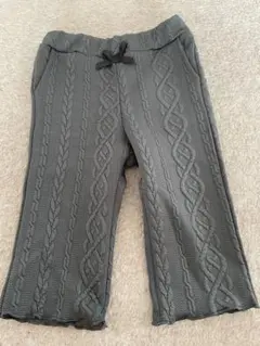 スラップスリップ　グレー ケーブル柄パンツ80サイズ