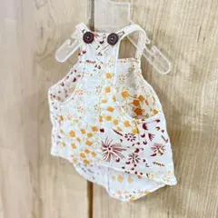 サロペット　キャミソールワンピ　小花柄パッチワーク　犬服ハンドメイド　小型犬