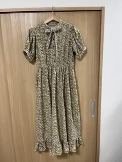 merry jenny メリージェニー 花柄　フローラルボウタイパフワンピース