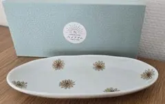 九谷焼 ハレクタニ 花イエロー 楕円皿（Lサイズ)