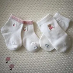 ファミリア　ベビー靴下セット フルーツとクマ刺繍