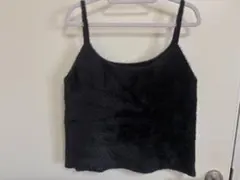 黒いファー素材のビスチェのサムネイル