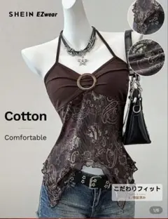 SHEIN 茶色 ノースリーブ トップス