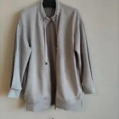 グレー スエード風 ジップアップ ジャケット