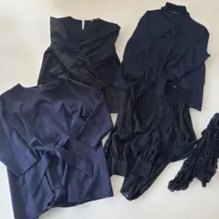 ZARA等　ブラック　ネイビー　長袖シャツ 4点