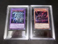 【ARS10】青眼の究極竜 真紅眼の亜黒竜 2枚セット サイン PSA10相当 ARS10】青眼の究極竜 真紅眼の亜黒竜 2枚セット サイン PSA10相当