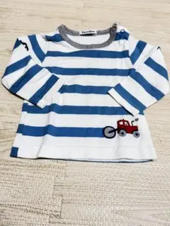 familiar トラクター刺繍 長袖Tシャツ 80cm