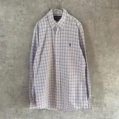 Ralph Lauren マドラスチェックシャツ　長袖　コットン　Sサイズ　白系