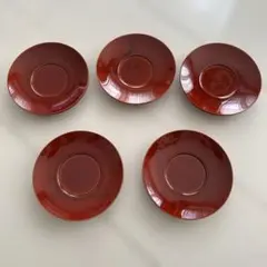 茶托 5枚セット 溜塗 昭和レトロ