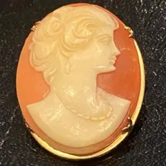 シェルカメオ 貴婦人横顔 ブローチ ペンダントトップ 2WAY ヴィンテージ