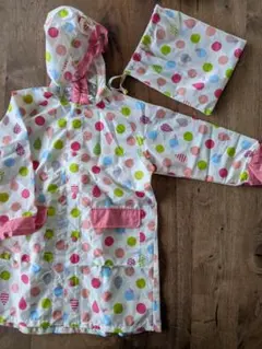 キッズ用カラフル水玉レインコートサイズ120