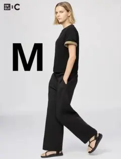 UNIQLO スウェットストレートパンツ　ブラック　M